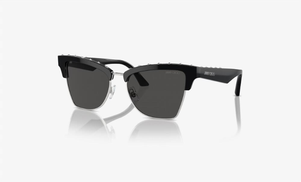 NEW JIMMY CHOO women's cat eye sunglasses in black/silver